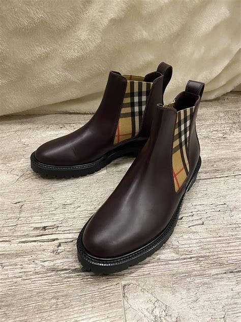 burberry check panel rain boots sale|burberry chelsea boots.